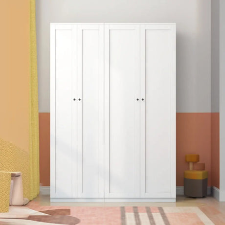 Freestanding White Alloy Wardrobe with Soft Close Doors Image - 1