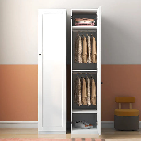 Freestanding White Alloy Wardrobe with Soft Close Doors Image - 2