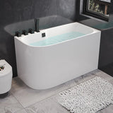 Freestanding White Lucite Rectangular 	Soaking Bathtub Image - 2