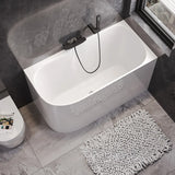 Freestanding White Lucite Rectangular 	Soaking Bathtub Image - 4