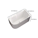 Freestanding White Lucite Rectangular 	Soaking Bathtub #size