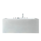 Freestanding White Rectangular Back to Wall Bathtub Image - 1