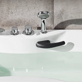 Freestanding White Rectangular PMMA Bathtub with Handles Image - 12