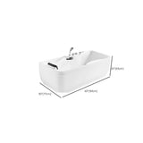 Freestanding White Rectangular PMMA Bathtub with Handles Image - 19