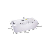 Freestanding White Rectangular PMMA Bathtub with Handles Image - 23