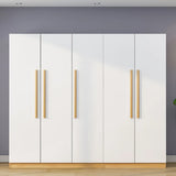 Freestanding White Storage Cabinet Wardrobe with Drawers Image - 1