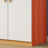 Freestanding White Storage Cabinet Wardrobe with Drawers Image - 10