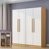 Freestanding White Storage Cabinet Wardrobe with Drawers Image - 12