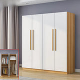 Freestanding White Storage Cabinet Wardrobe with Drawers Image - 15