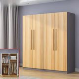 Freestanding White Storage Cabinet Wardrobe with Drawers Image - 2