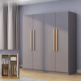 Freestanding White Storage Cabinet Wardrobe with Drawers Image - 36