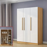 Freestanding White Storage Cabinet Wardrobe with Drawers Image - 7