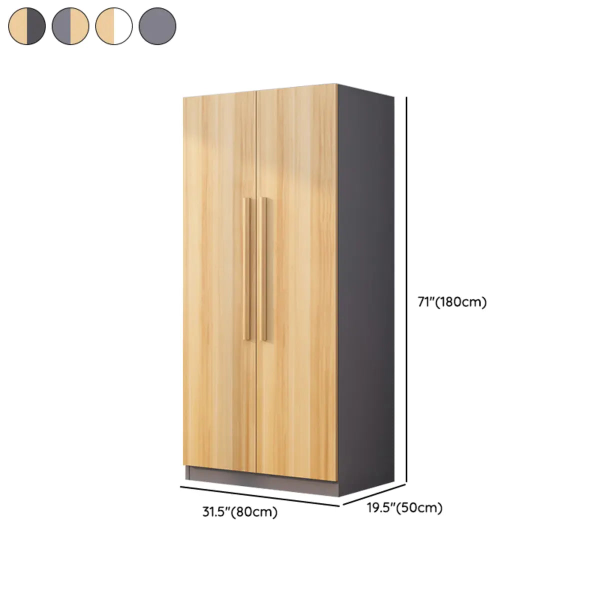 Freestanding White Storage Cabinet Wardrobe with Drawers Image - 40