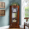 Freestanding Wood Glass Door Corner Display Wine Cabinet Image - 4