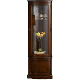 Freestanding Wood Glass Door Corner Display Wine Cabinet Image - 6