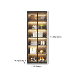 Freestanding Wood Grey Glass Door LED Display Cabinet #size