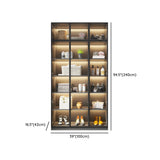 Freestanding Wood Grey Glass Door LED Display Cabinet Image - 15