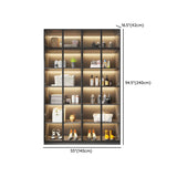 Freestanding Wood Grey Glass Door LED Display Cabinet Image - 17