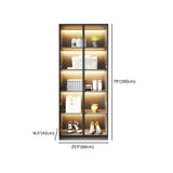 Freestanding Wood Grey Glass Door LED Display Cabinet Image - 19