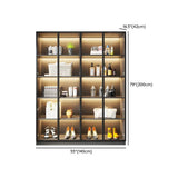 Freestanding Wood Grey Glass Door LED Display Cabinet Image - 24