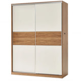 Freestanding Wood White Sliding Large Storage Wardrobe Image - 12