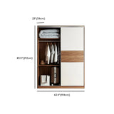 Freestanding Wood White Sliding Large Storage Wardrobe #size