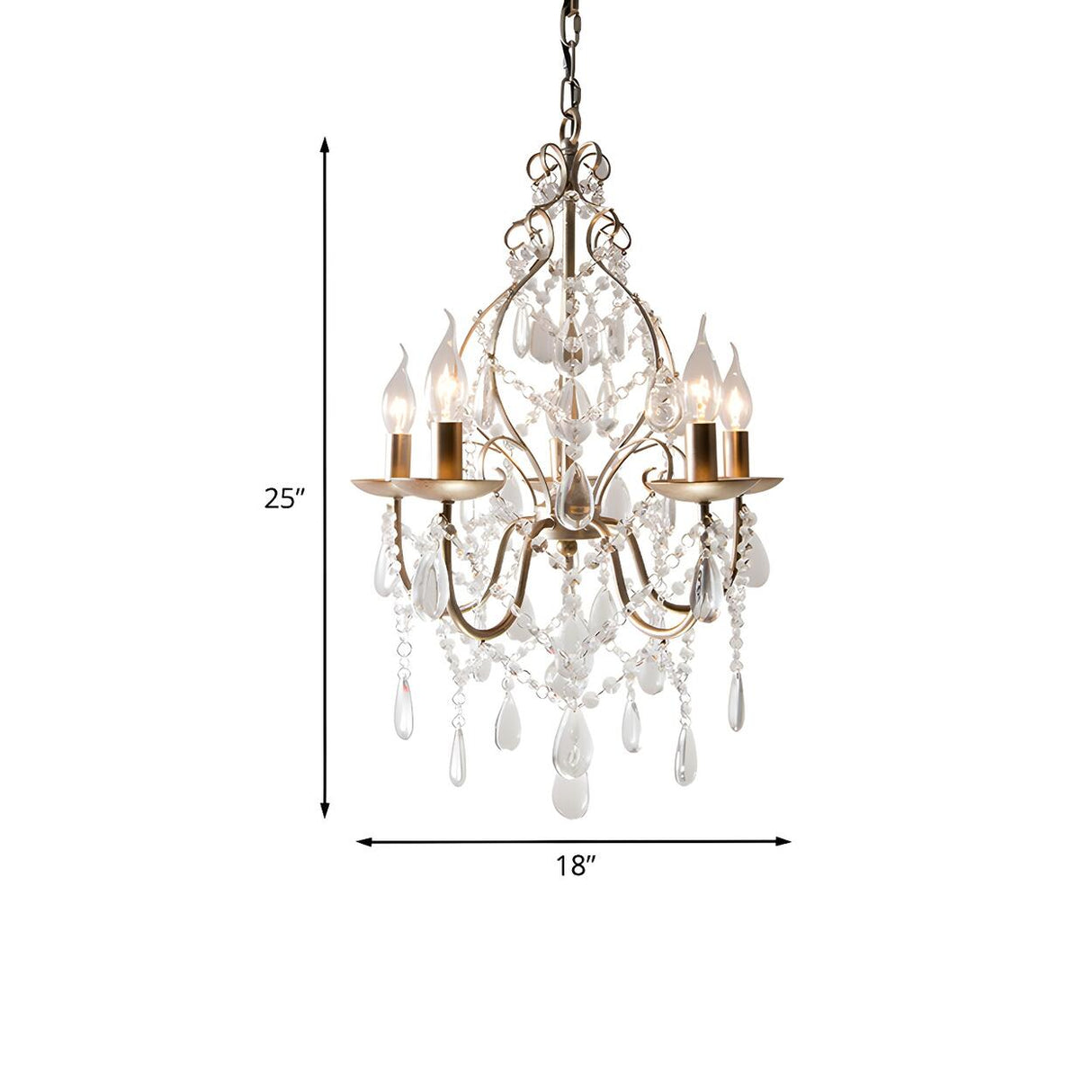 French Clear Crystal Teardrop Candlestick Chandelier Image - 4