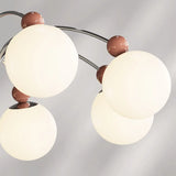 French Cream Globe Ceiling Residential 8-Bulb Chandelier Image - 9