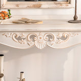 French-style Rectangular Wood Console Table with Floor Shelf Image - 9