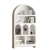 French Vertical Storage Unit White Timber Arch Bookcase Image - 2