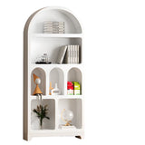 French Vertical Storage Unit White Timber Arch Bookcase Image - 6