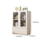 French Wood White Minimalist Square Storage Bookcase #size