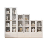 French Wood White Minimalist Square Storage Bookcase Image - 8