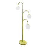 Fresh 3-Light Pastel Green Flower Metal Floor Lamp Image - 5