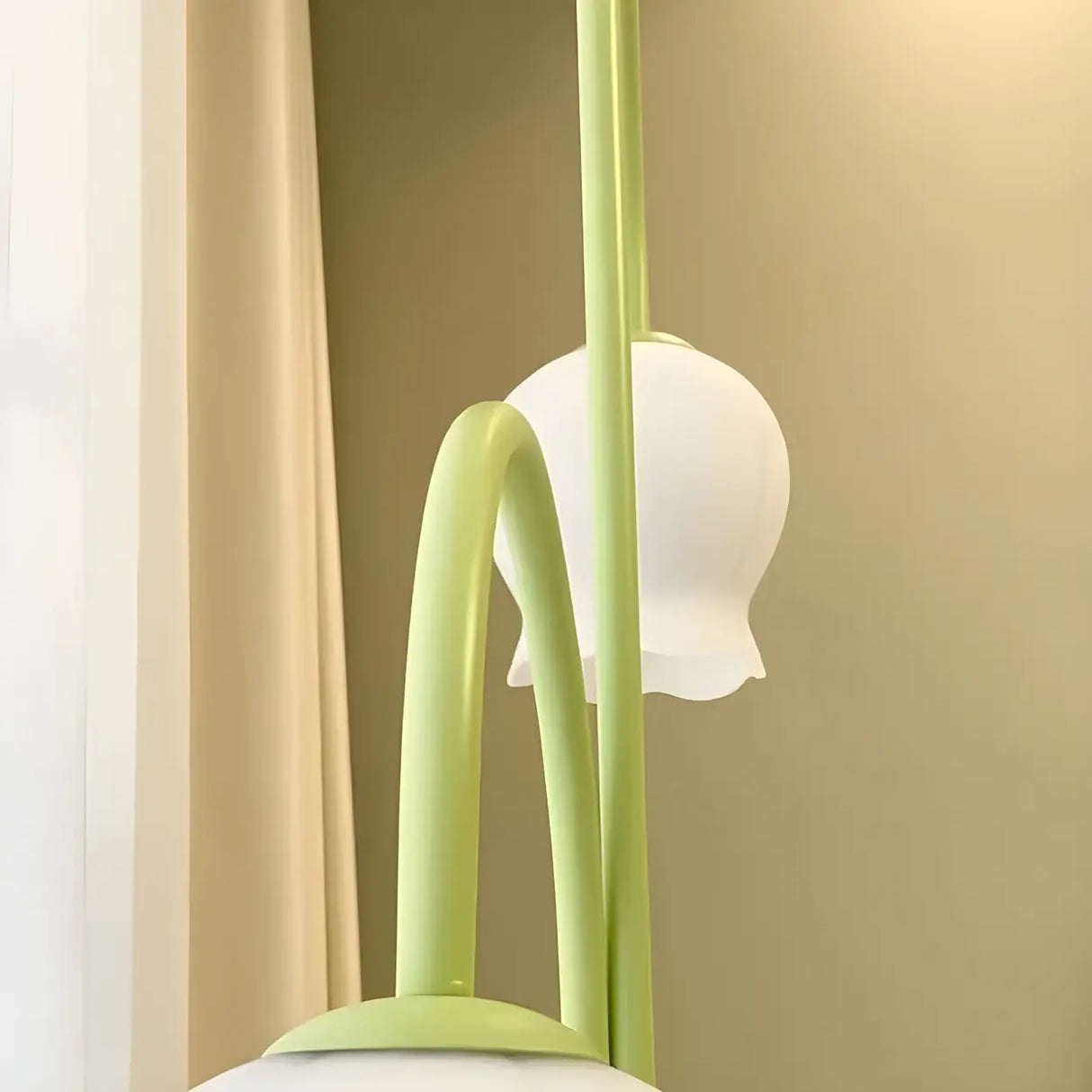 Fresh 3-Light Pastel Green Flower Metal Floor Lamp Image - 7