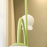 Fresh 3-Light Pastel Green Flower Metal Floor Lamp Image - 7