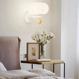 Fresh Geometric Beige Metal Bedroom LED Wall Sconce Image - 3