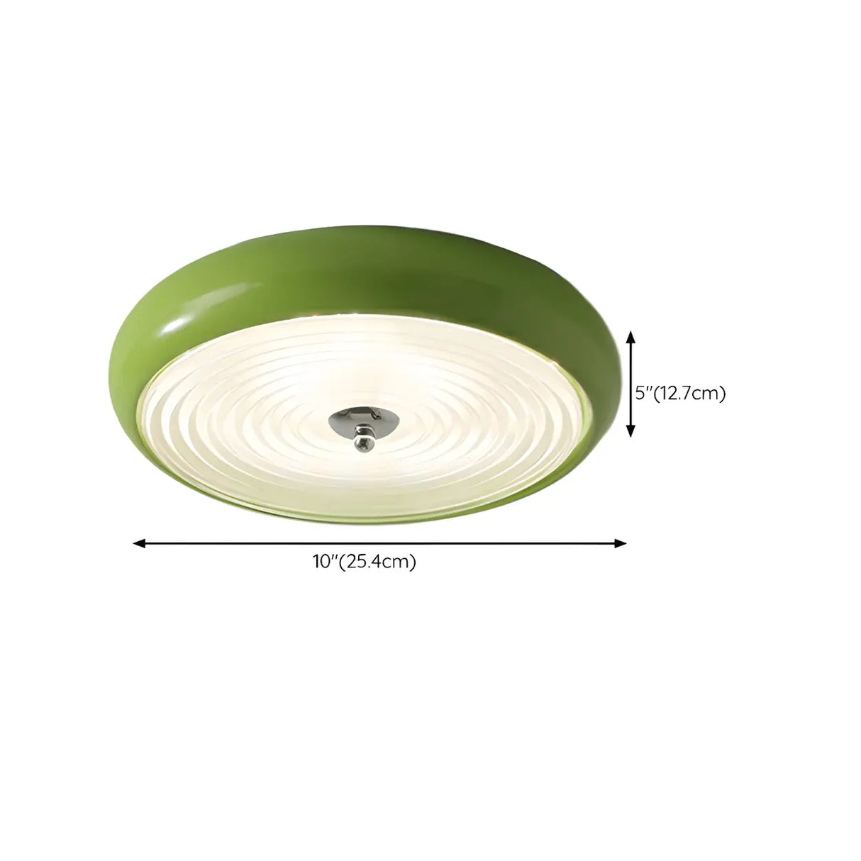 Fresh Green Round Glass LED Flush Mount Ceiling Light 