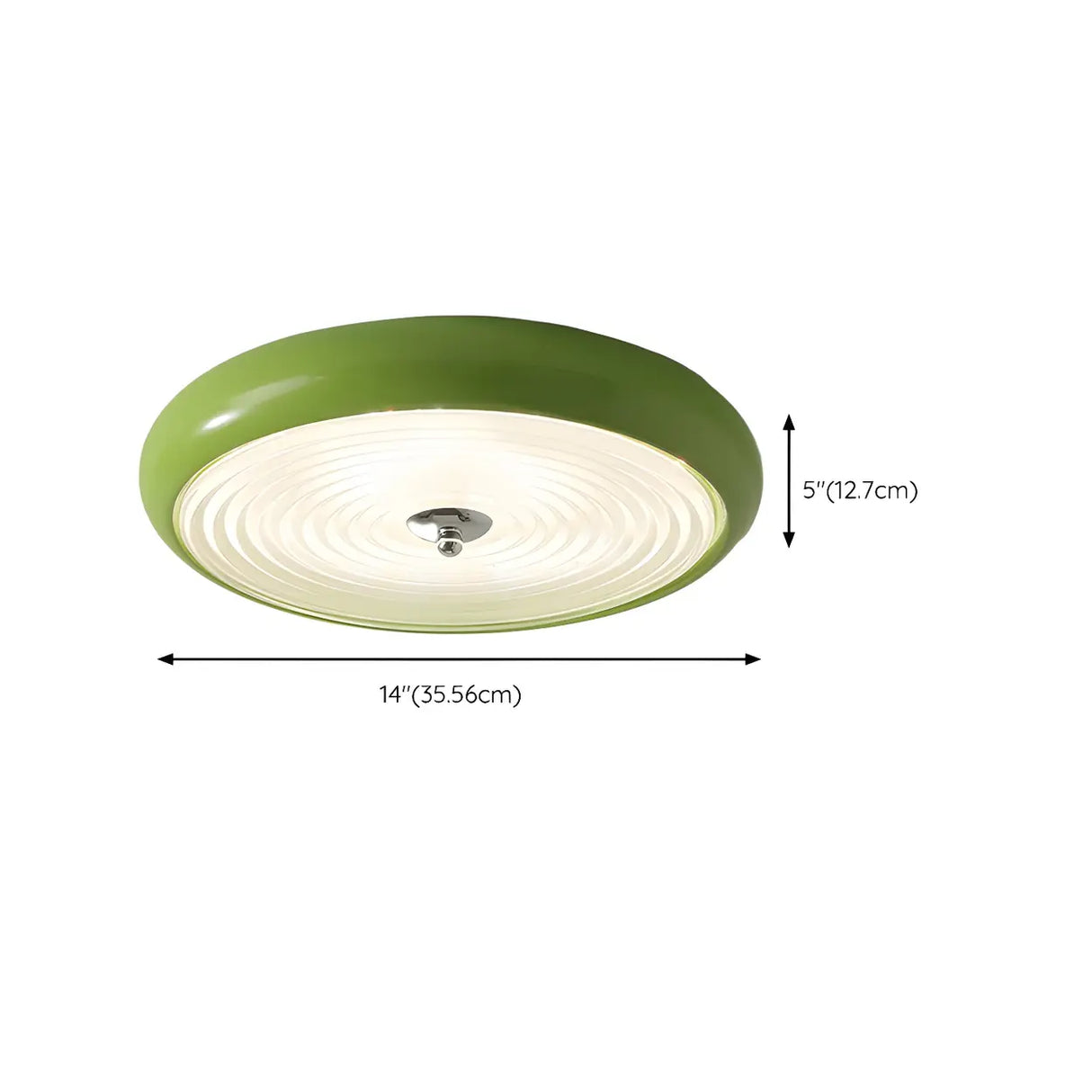 Fresh Green Round Glass LED Flush Mount Ceiling Light Image - 12