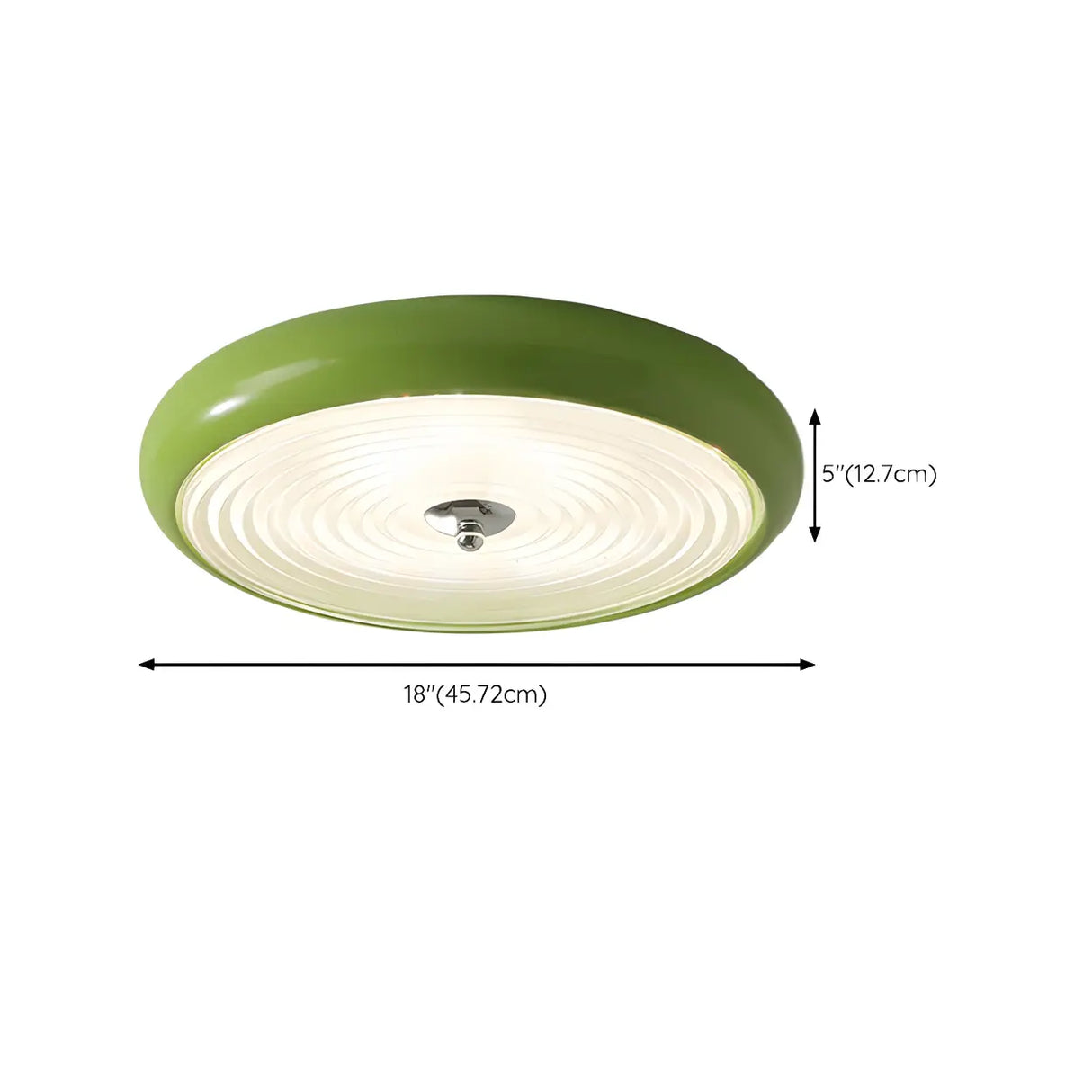 Fresh Green Round Glass LED Flush Mount Ceiling Light Image - 13