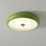 Fresh Green Round Glass LED Flush Mount Ceiling Light Image - 4