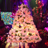 Fresh Pink Floral Christmas Tree Metal LED Chandelier Image - 1