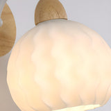 Fresh Wooden Base White Floral-Inspired Wall Sconce Image - 15