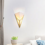 Frosted Glass Geometric Gold Frame LED Wall Sconce Image - 1