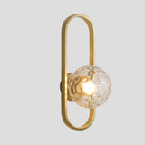 Frosted Glass Geometric Gold Frame LED Wall Sconce Image - 11