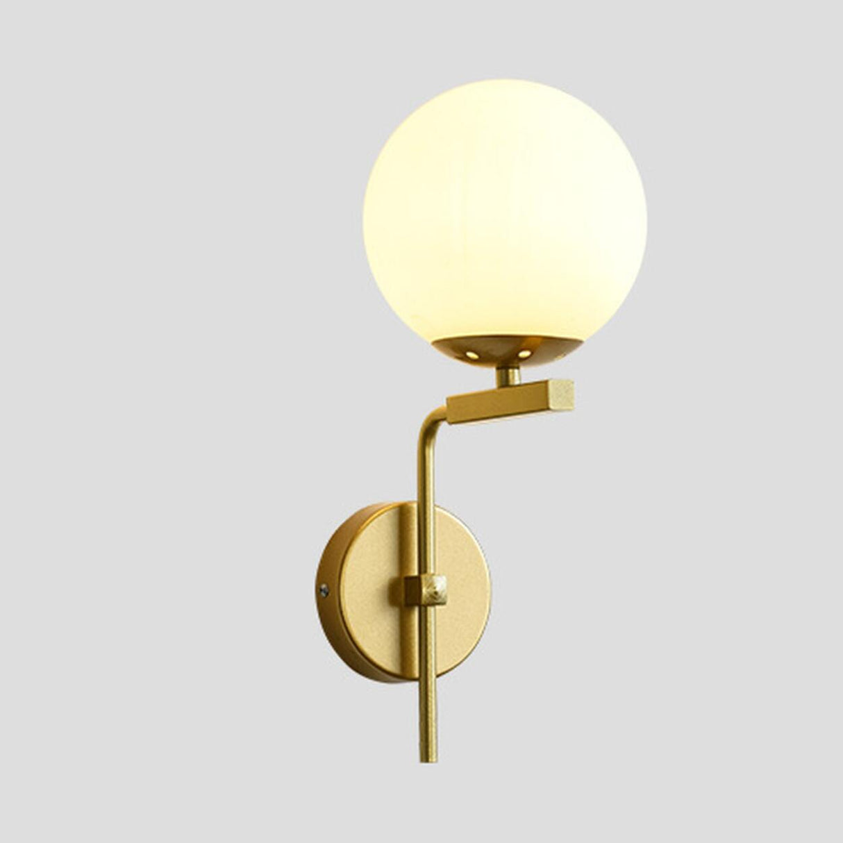 Frosted Glass Geometric Gold Frame LED Wall Sconce Image - 13