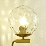 Frosted Glass Geometric Gold Frame LED Wall Sconce Image - 19