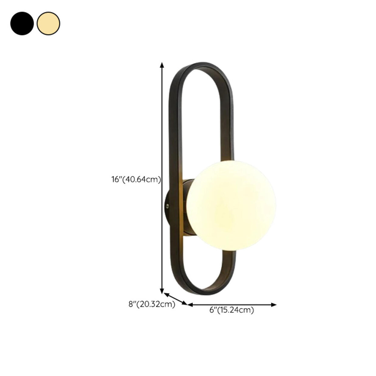 Frosted Glass Geometric Gold Frame LED Wall Sconce Image - 23