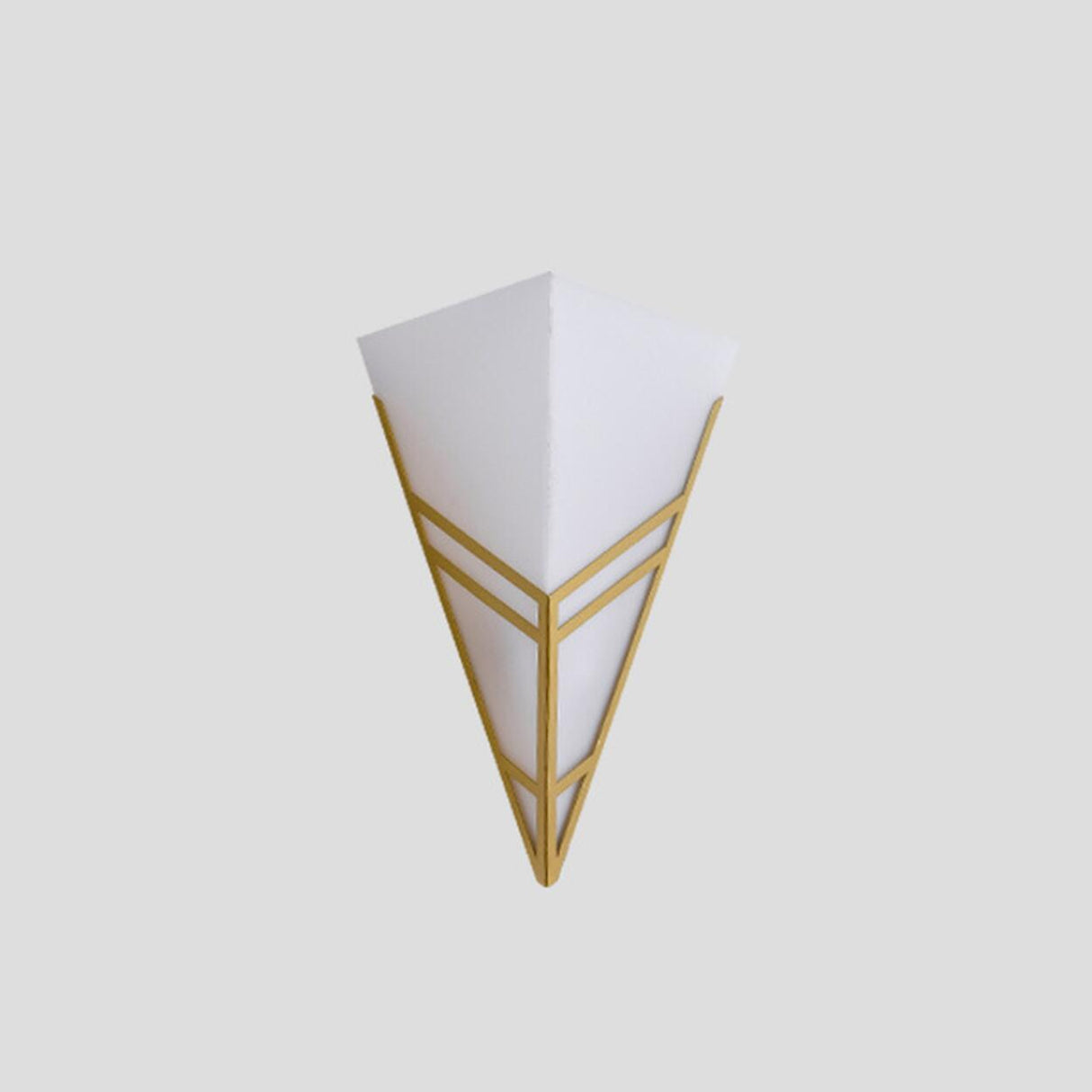 Frosted Glass Geometric Gold Frame LED Wall Sconce Image - 5