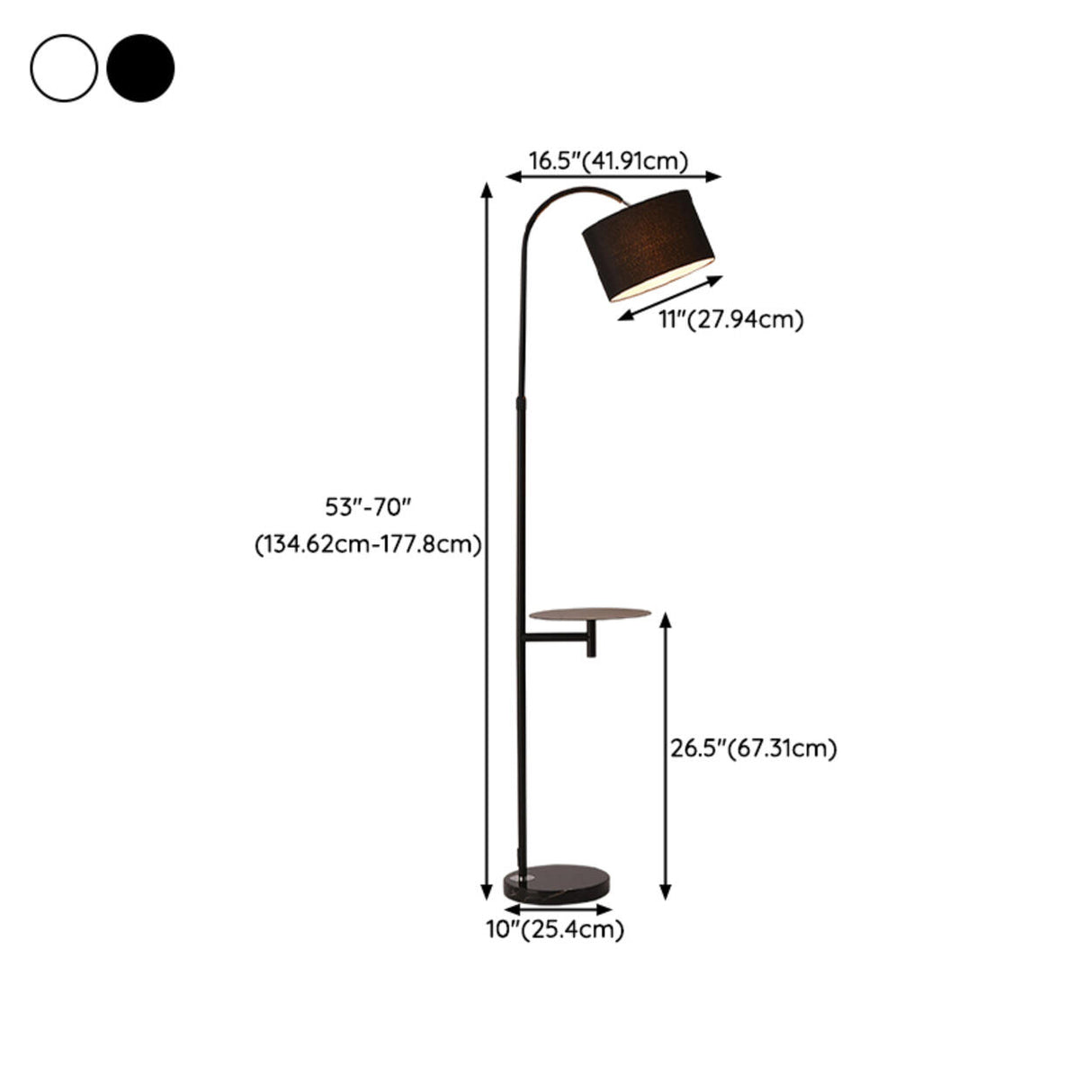 Functional Barrel Adjustable Side Table Floor Lamp 